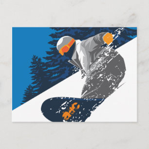 Snowboard, Mountain, extreme sports Postcard