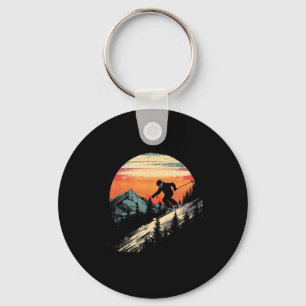 Snowboard Mountain Snowboarding Retro  Key Ring