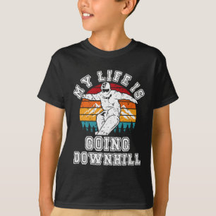 Snowboard My Life Is Going Downhill Winter Sports  T-Shirt