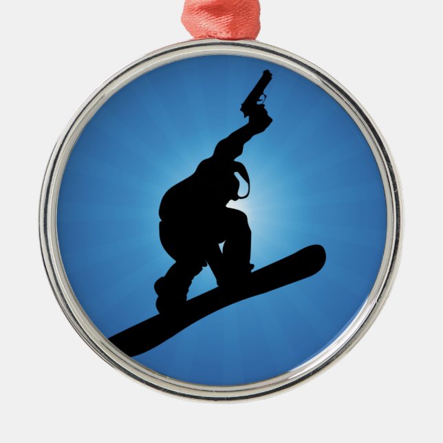 Snowboard Outlaw Metal Tree Decoration (Front)