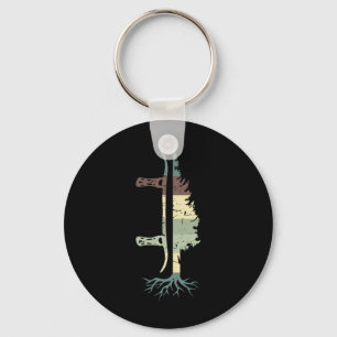 Snowboard Pine Tree Mountain Snowboarding Sports S Key Ring
