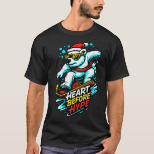 Snowboard Polar Bear Christmas Festive winter T-Shirt