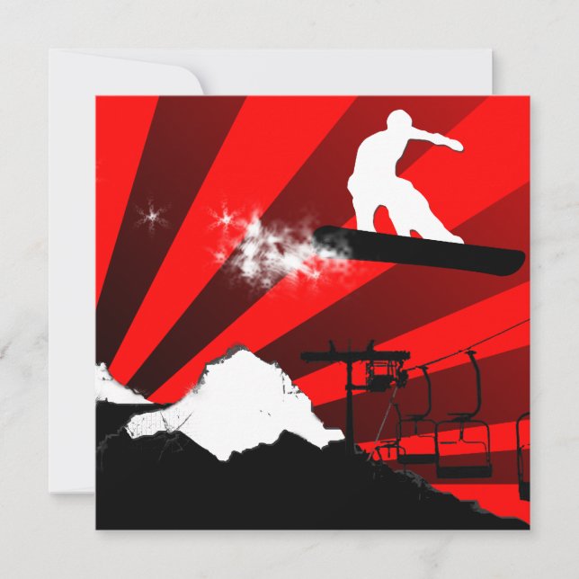 snowboard : powder trail invitation (Front)