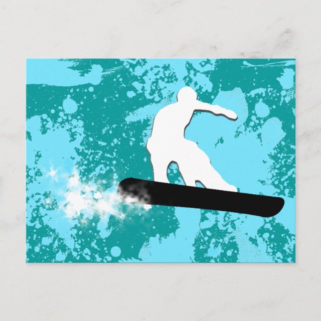 snowboard. powder trail. postcard (Front)