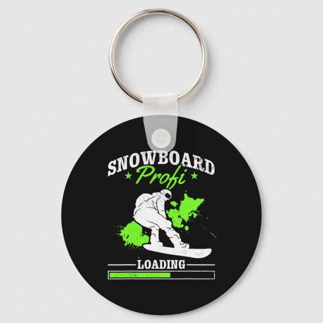 Snowboard Profi Loading I Freestyle Snowboard Snow Key Ring (Front)