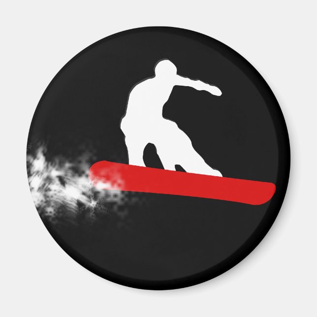 snowboard. red. magnet (Front)