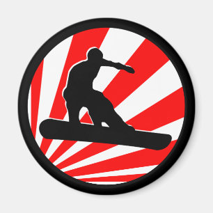 snowboard. red rays. magnet