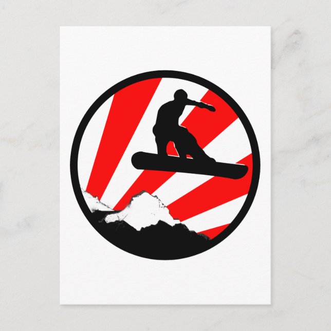 snowboard : red rays postcard (Front)