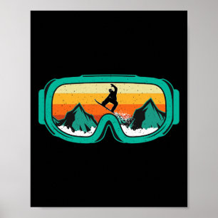 Snowboard - Retro Goggles Wintersports Lover Snowb Poster