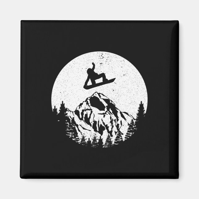 Snowboard Retro Snowboarding Gift  Magnet (Front)