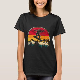 Snowboard Retro Sunset Style Snowboarding Winter S T-Shirt