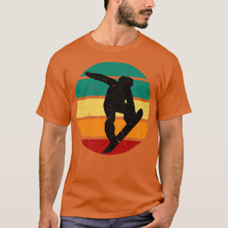 Snowboard Retro Sunset Winter Sports Alpine Skier  T-Shirt