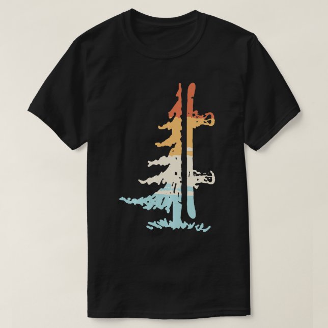 Snowboard retro tree  T-Shirt (Design Front)
