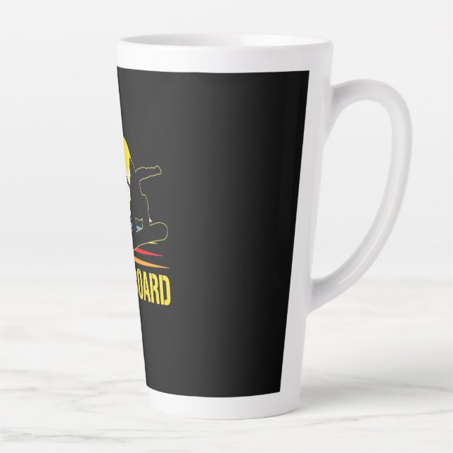 Snowboard Retro Vintage Latte Mug (Right)