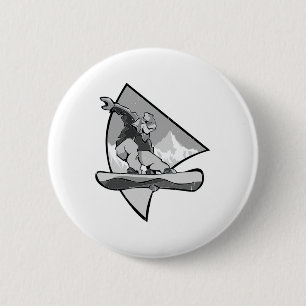 Snowboard Retro Vintage Snowboarding Freestyle And 6 Cm Round Badge