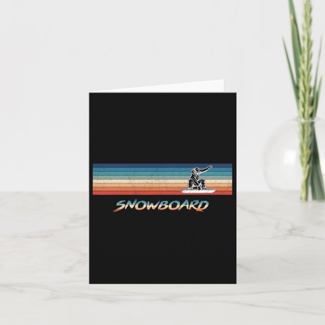 Snowboard Retro Vintage Snowboarding Gift  Card (Front)