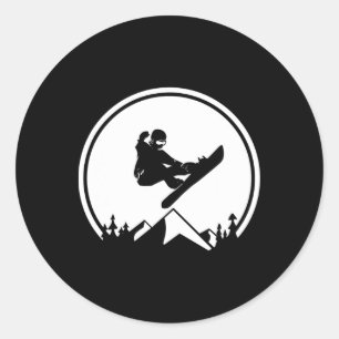 Snowboard Shirt  Classic Round Sticker