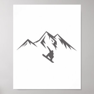 Snowboard Shirt Snow Mountain Winter Snowboarding Poster