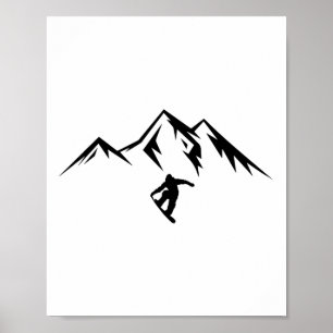 Snowboard Shirt Snow Mountain Winter Snowboarding Poster