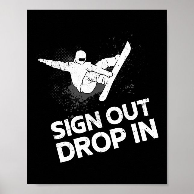 Snowboard Sign Out Drop In Vintage (Front)