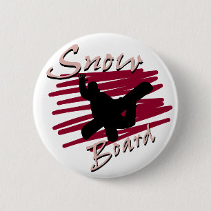 Snowboard Silhouette 6 Cm Round Badge