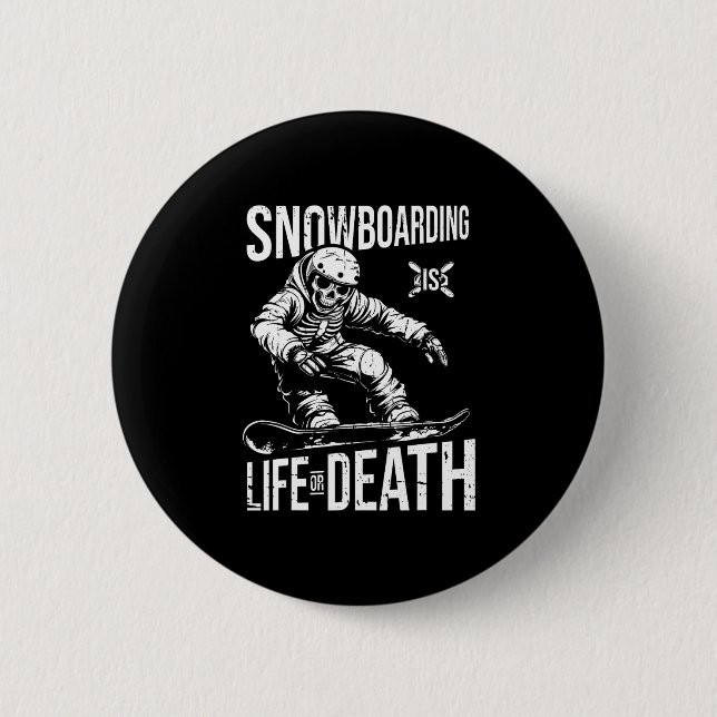 Snowboard Skeleton Snowboarding - Winter Sports Sn 6 Cm Round Badge (Front)