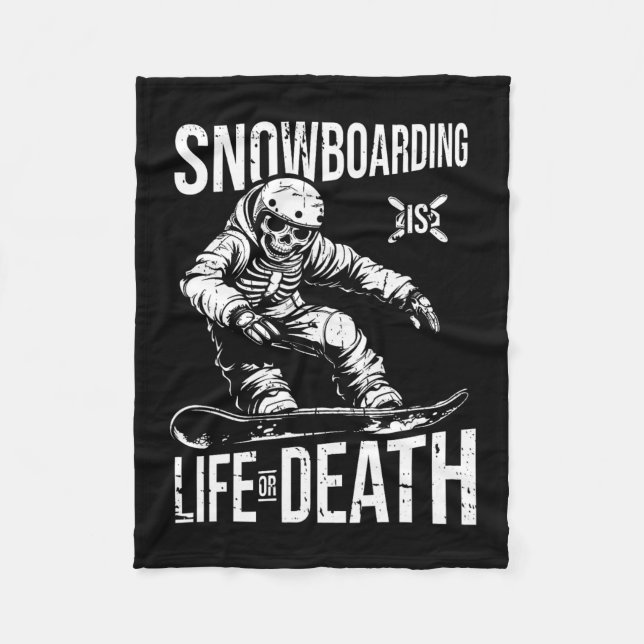 Snowboard Skeleton Snowboarding - Winter Sports Sn Fleece Blanket (Front)