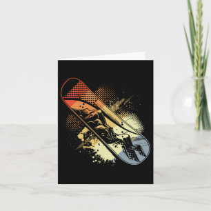 Snowboard Sketch Vintage Look Alpine Snowboarding Card