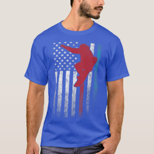 Snowboard Ski 4th of July American Flag America U T-Shirt