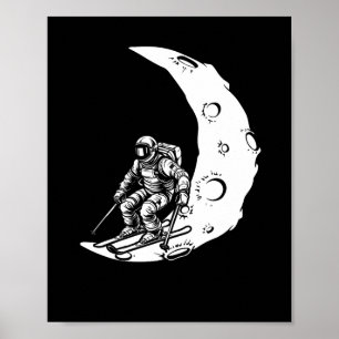 Snowboard Ski Skiing - Snowboarding Crescent Moon  Poster