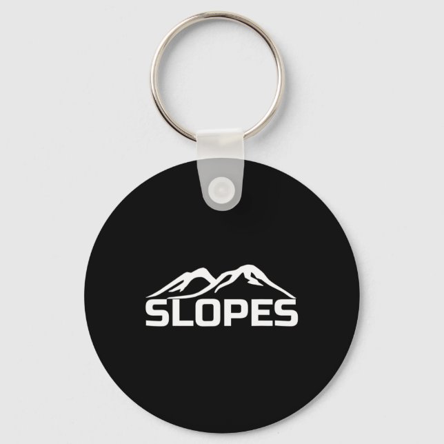Snowboard Ski Slopes And Mountain Snowboarding  Key Ring (Front)