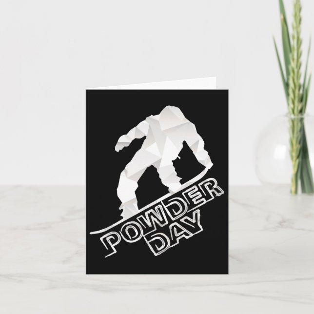 Snowboard Ski Winter Sports Snow Powder Day  Card (Front)