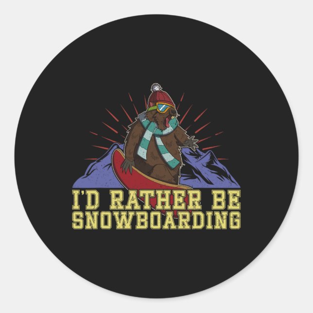 Snowboard Skiing Snowboarder Competitive Activity  Classic Round Sticker (Front)