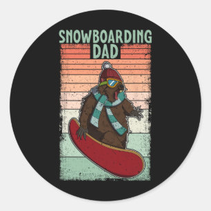 Snowboard Skiing Snowboarder Competitive Activity  Classic Round Sticker