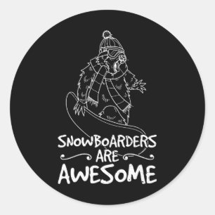 Snowboard Skiing Snowboarder Competitive Activity  Classic Round Sticker