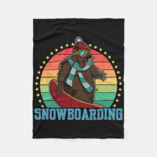 Snowboard Skiing Snowboarder Competitive Activity  Fleece Blanket