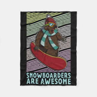 Snowboard Skiing Snowboarder Competitive Activity  Fleece Blanket