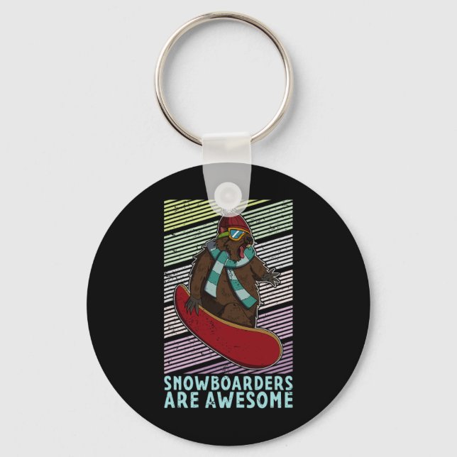 Snowboard Skiing Snowboarder Competitive Activity  Key Ring (Front)