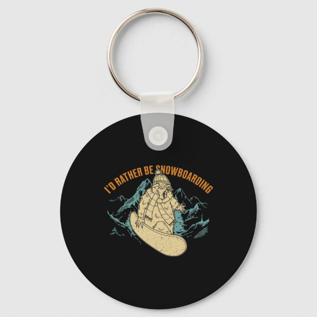 Snowboard Skiing Snowboarder Competitive Activity  Key Ring (Front)