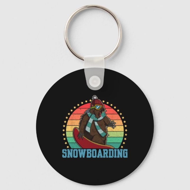 Snowboard Skiing Snowboarder Competitive Activity  Key Ring (Front)