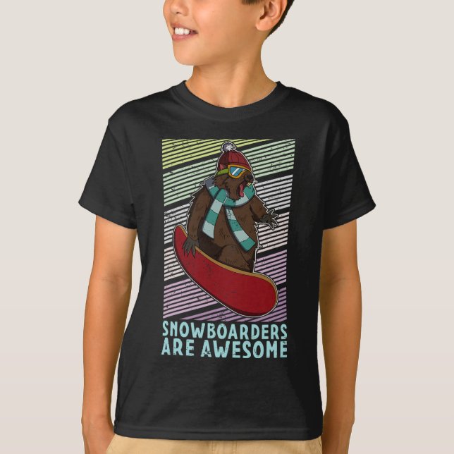Snowboard Skiing Snowboarder Competitive Activity  T-Shirt (Front)