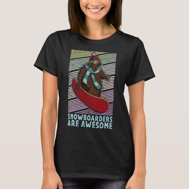Snowboard Skiing Snowboarder Competitive Activity  T-Shirt (Front)