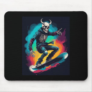 Snowboard Skull Snowboarding Skull Snowboarder Sku Mouse Pad