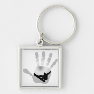 snowboard snow flakes key ring