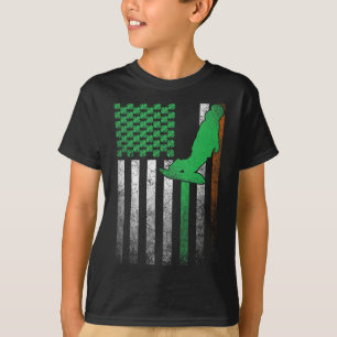Snowboard Snow Ski Irish American Flag St. Patrick T-Shirt