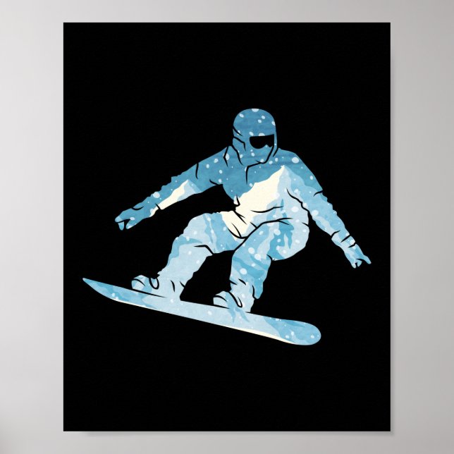 Snowboard Snowboard Mountains Vintage Poster (Front)