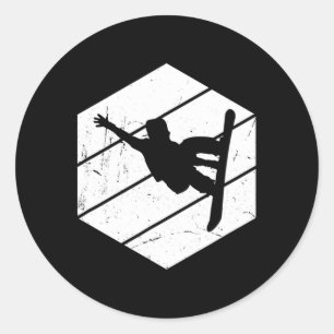 Snowboard Snowboarder Herren Damen Snowboarding  Classic Round Sticker