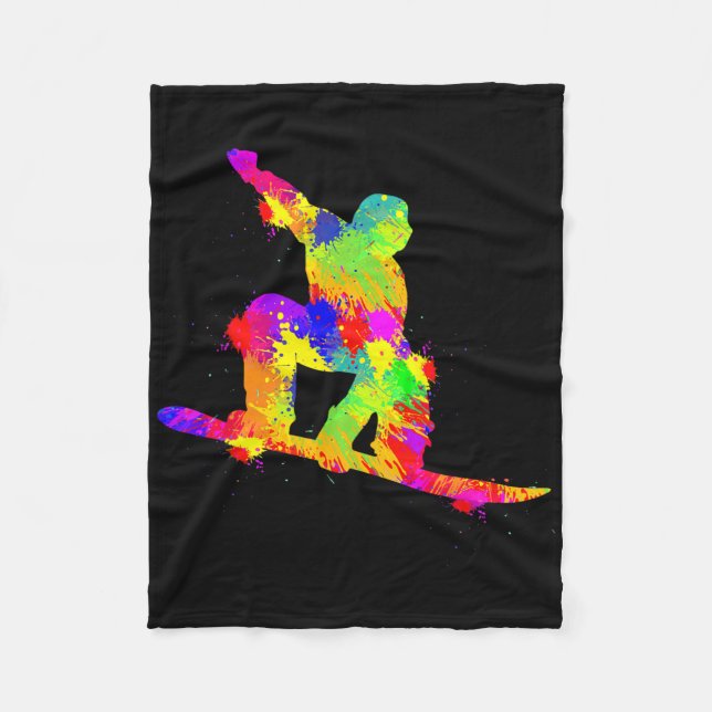 Snowboard Snowboarder Snowboarding Boys Kids Men 1 Fleece Blanket (Front)