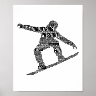 Snowboard Snowboarder Snowboarding Boys Men Kids Poster