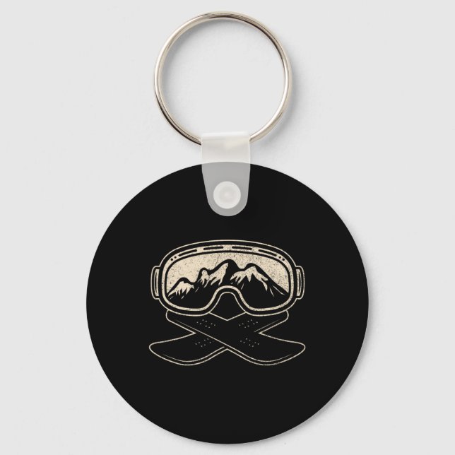 Snowboard Snowboarder Snowboarding Freestyle Mount Key Ring (Front)
